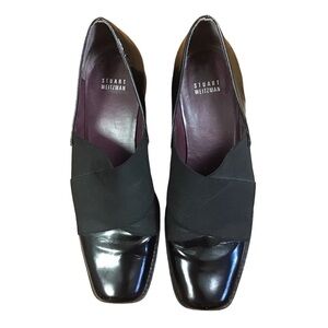 Stuart Weitzman Black Patent Leather The Band Loafers Womens Size US 9 1/2